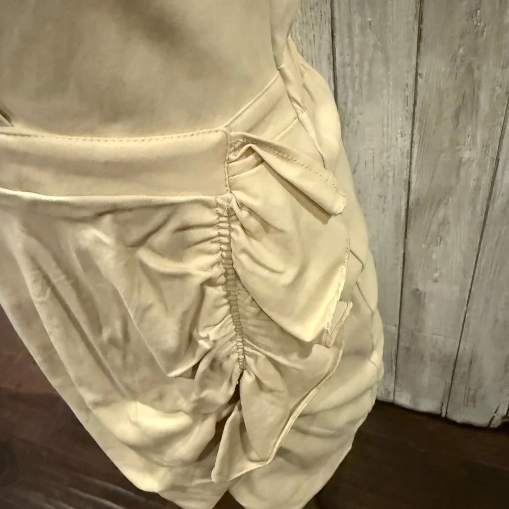 Chic Cream Sleeveless Wrap Dress - Picture 2 of 10